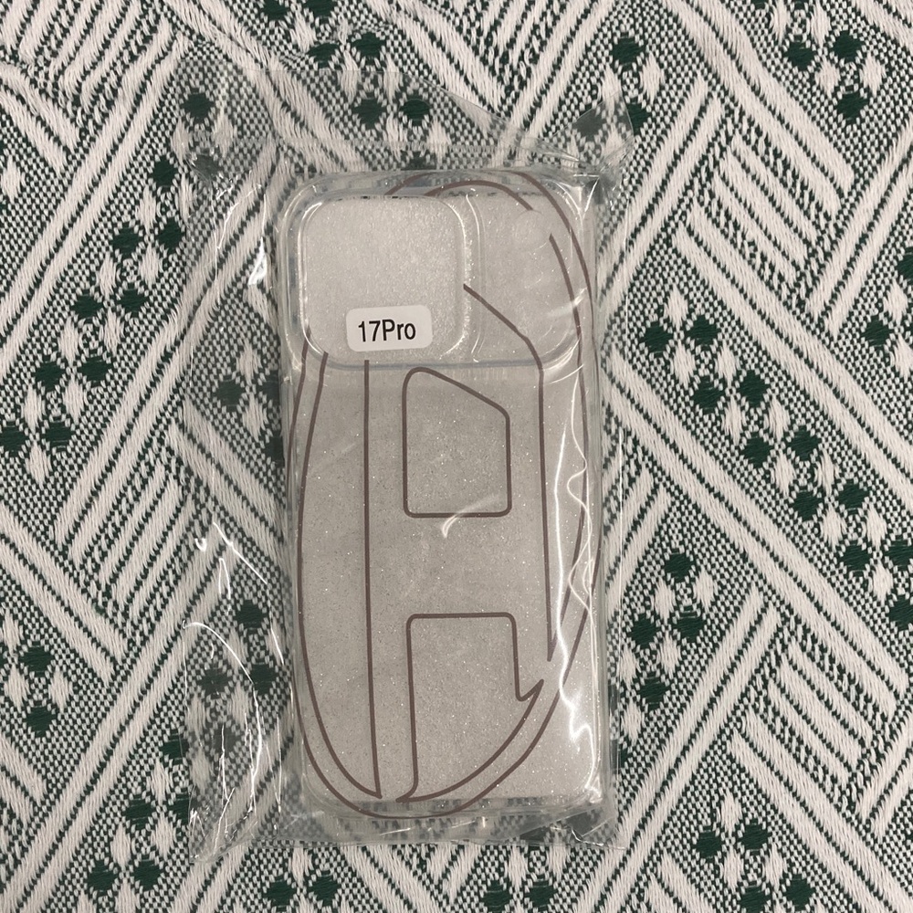 Diesel Clear Phone Case with Brown Outline for 17Pro